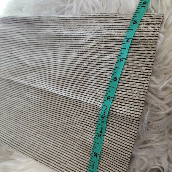 Larry Levine Womens Pants Size 10‎ Linen Ryon Wide Leg Crop Ivory Black Stripe - Picture 11 of 15